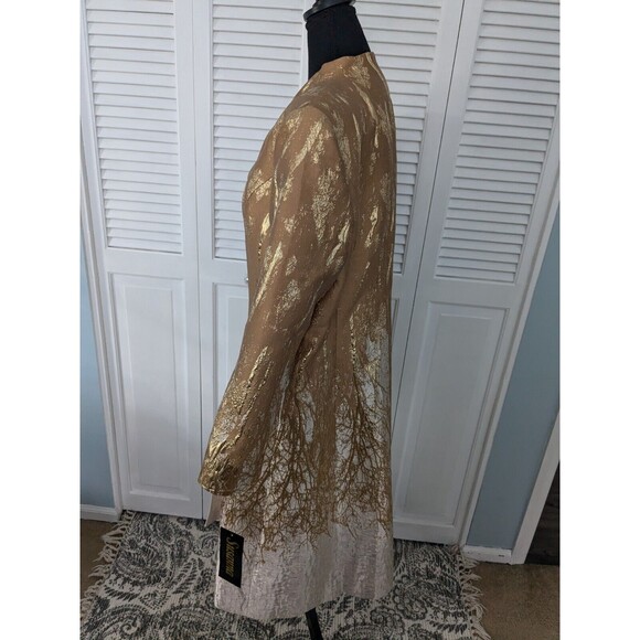 Susanna Women's sz 16 Elegant Duster Jacket Gold Swarovski Crystal Clasp New Tag - Picture 8 of 16